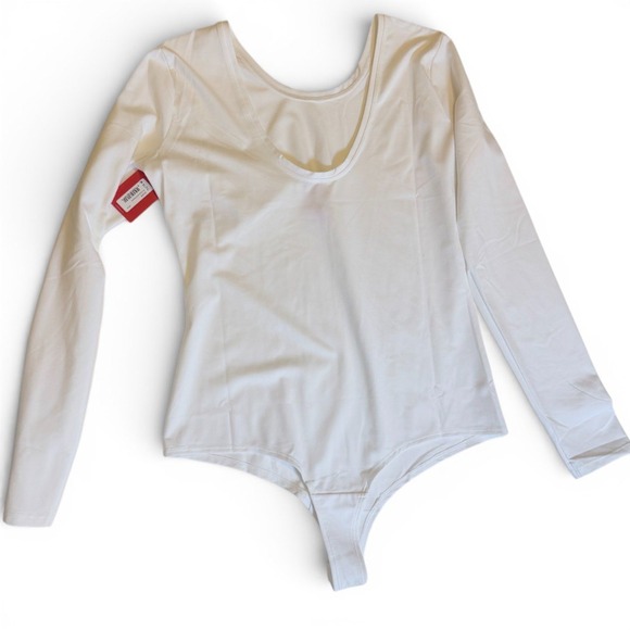 SPANX Womens Long Sleeve Scoop Neck Bodysuit White XL/TG - Picture 3 of 6